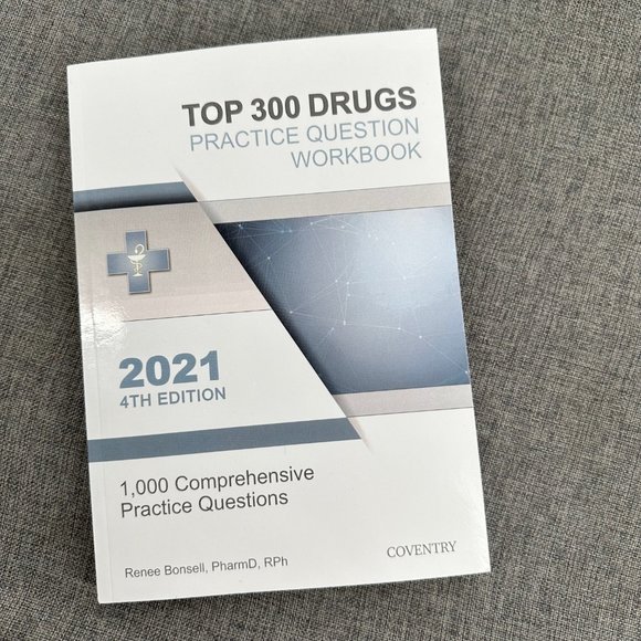 Top 300 Drugs Practice‎ Question Workbook 2021 4th Edition 1,000 Comprehensive - Picture 1 of 12